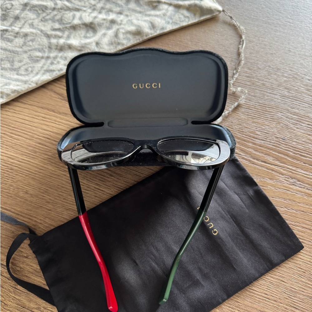Gucci Black Glasses with Red and Green Arms